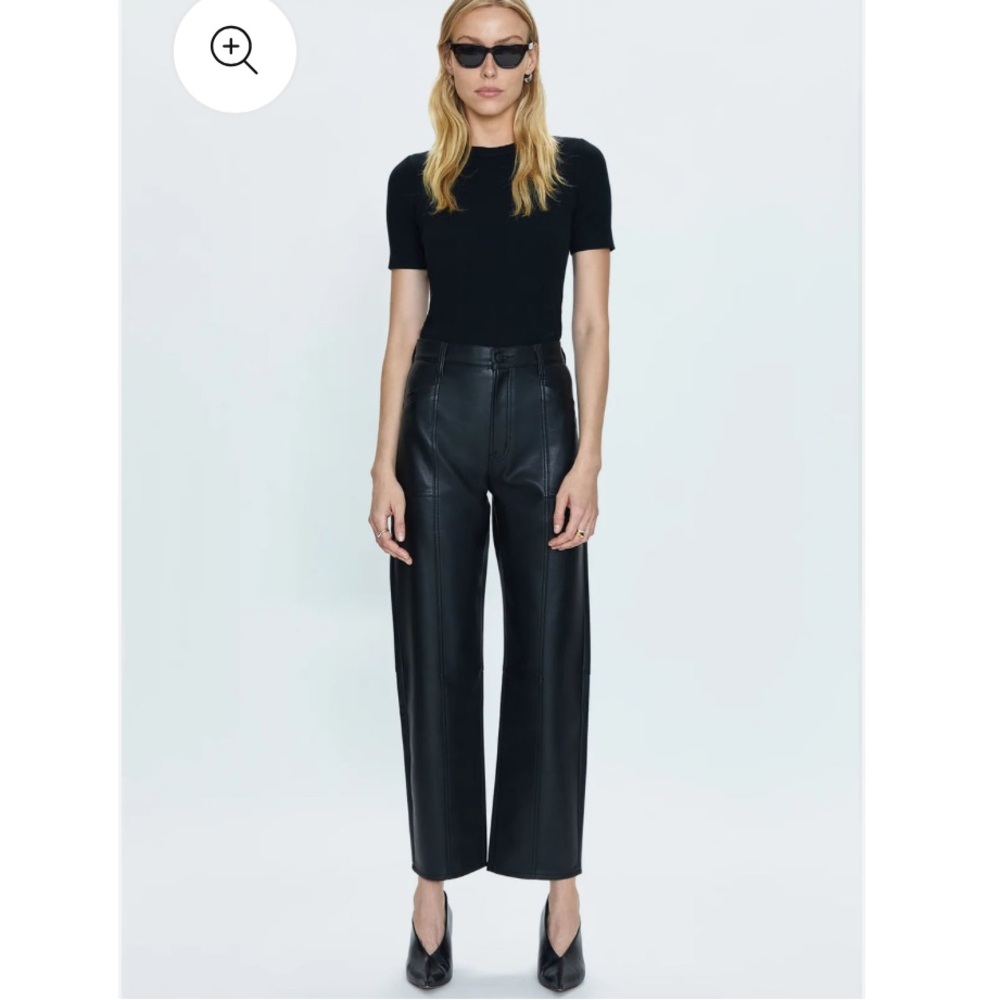 Pistola “The Taylor” faux leather barrel leg Jean-like trousers